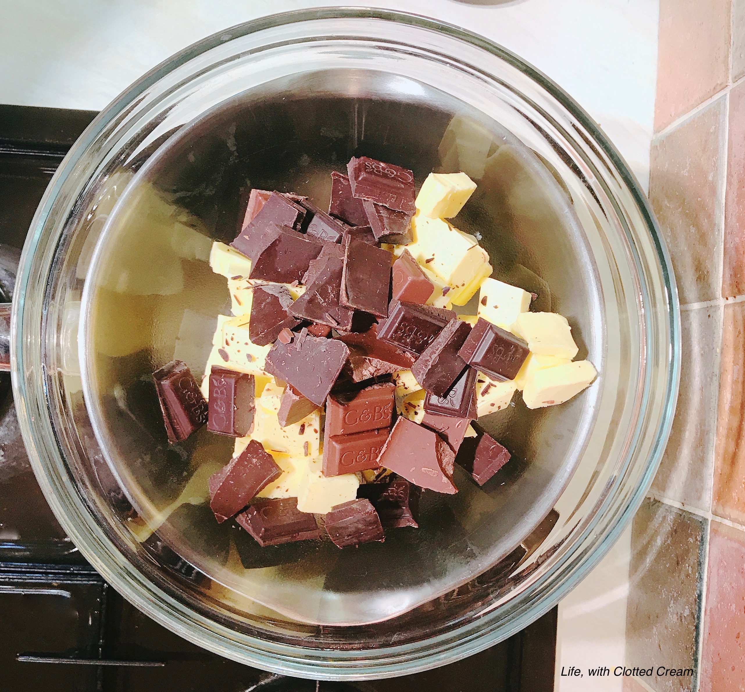 Melting chocolate and butter