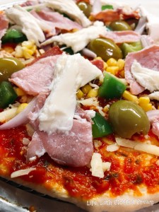 Homemade pizza before baking