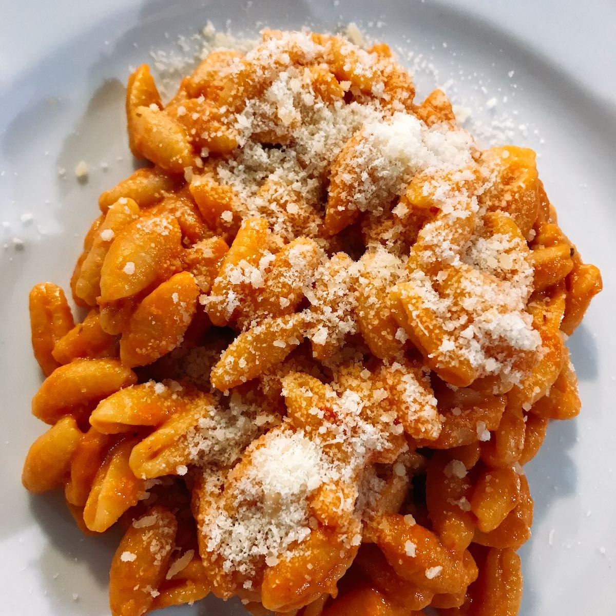 Pasta with a creamy tomato sauce