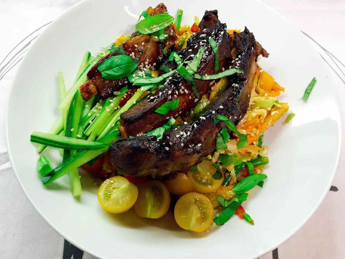 Chinese Five Spice Ribs with an Asian Noodle&nbsp;Slaw