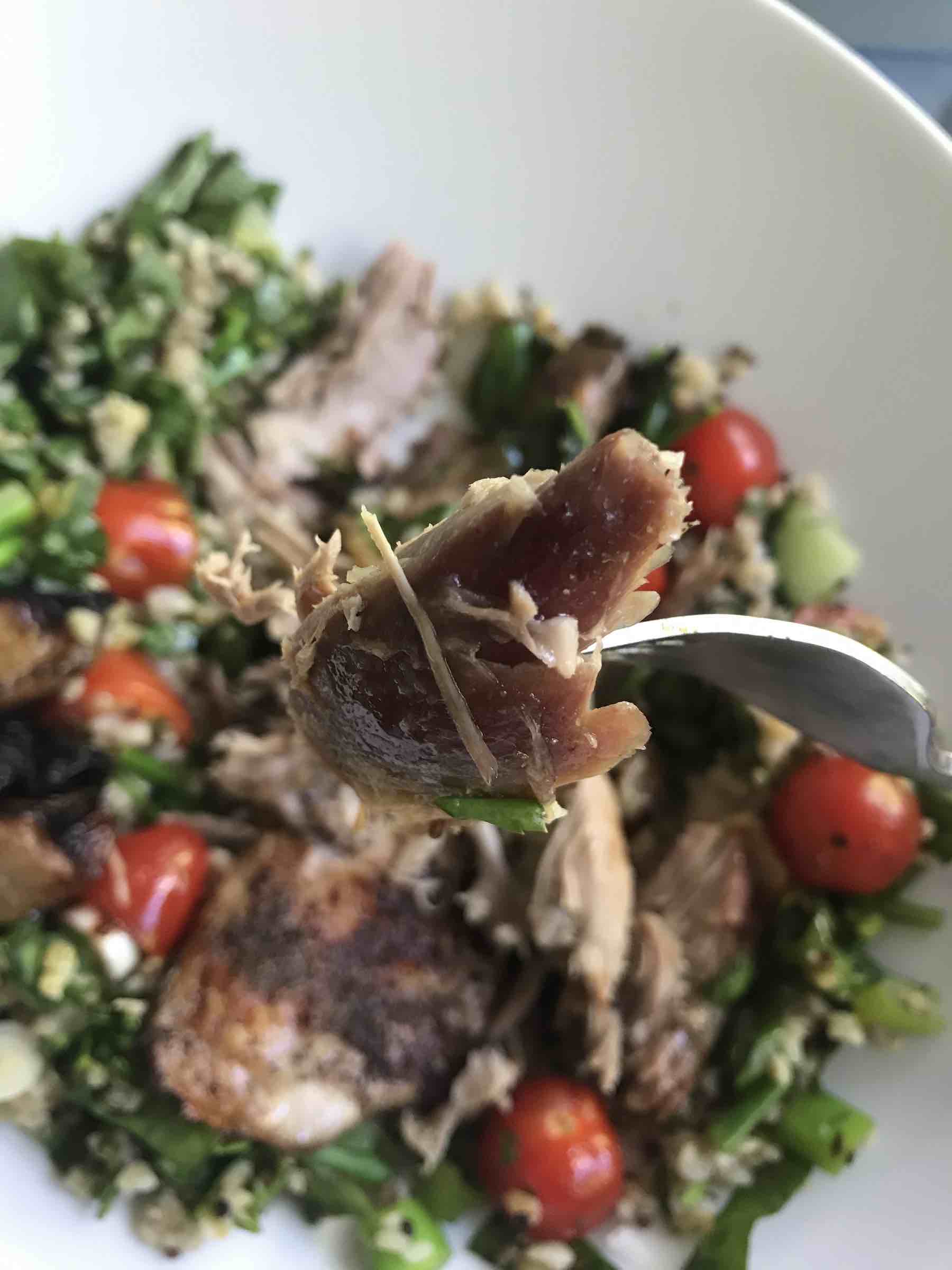 Duck leg with roasted plums and sumac