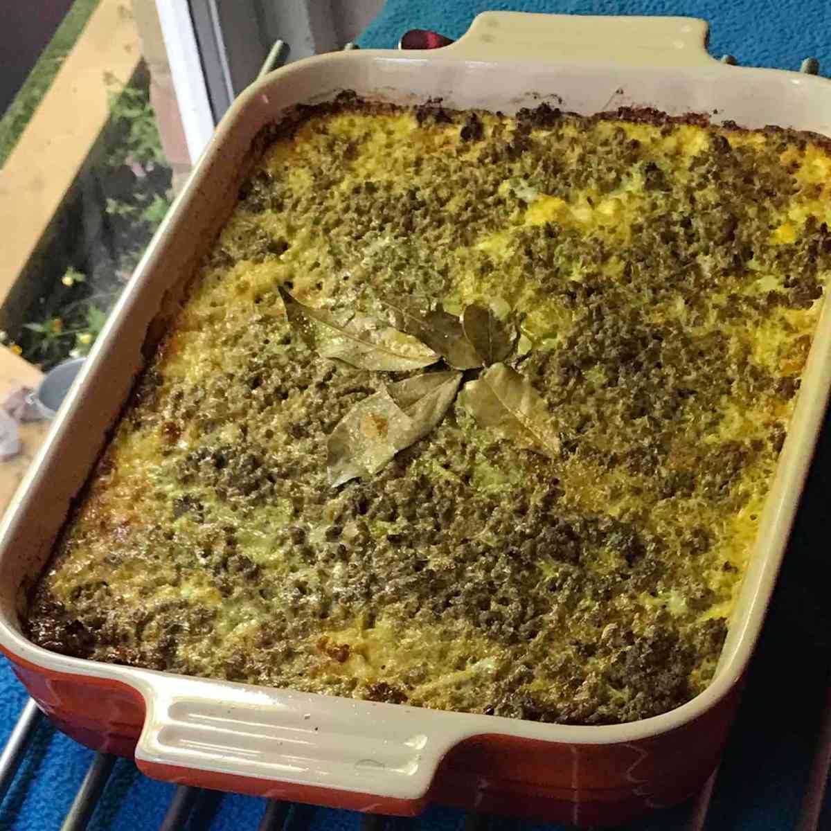 Traditional South African Bobotie with Yellow&nbsp;Rice