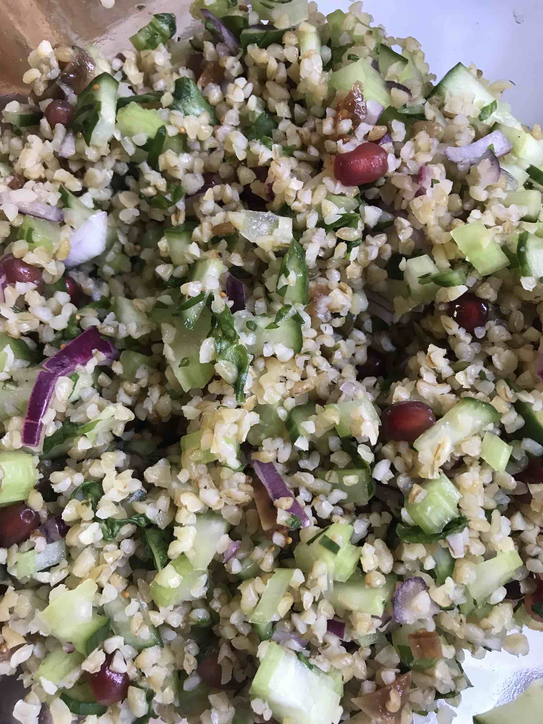 Fig Tabbouleh with Pomegranate Glazed Halloumi