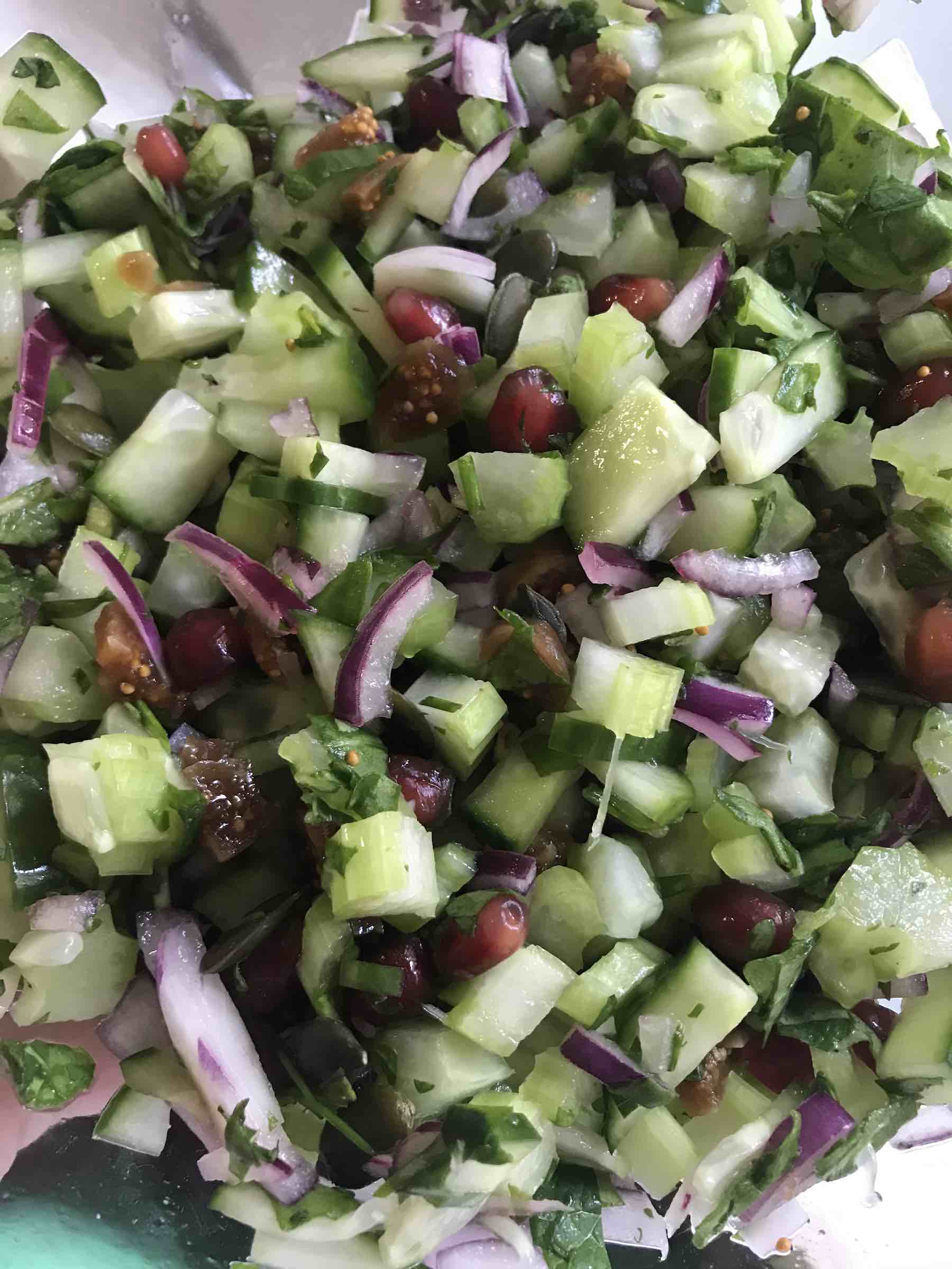 Fig Tabbouleh with Pomegranate Glazed Halloumi