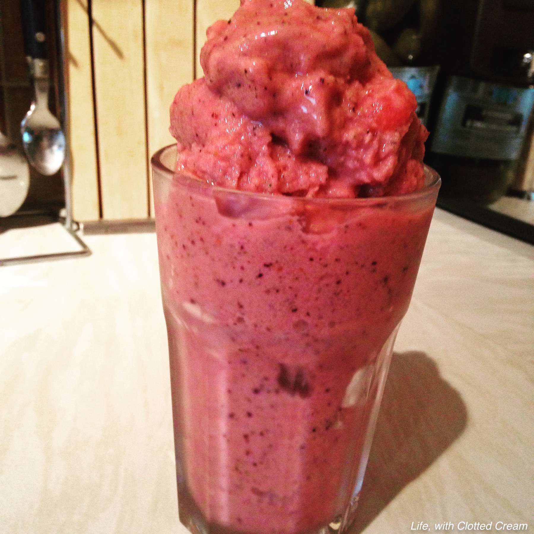 Watermelon sorbet in a glass