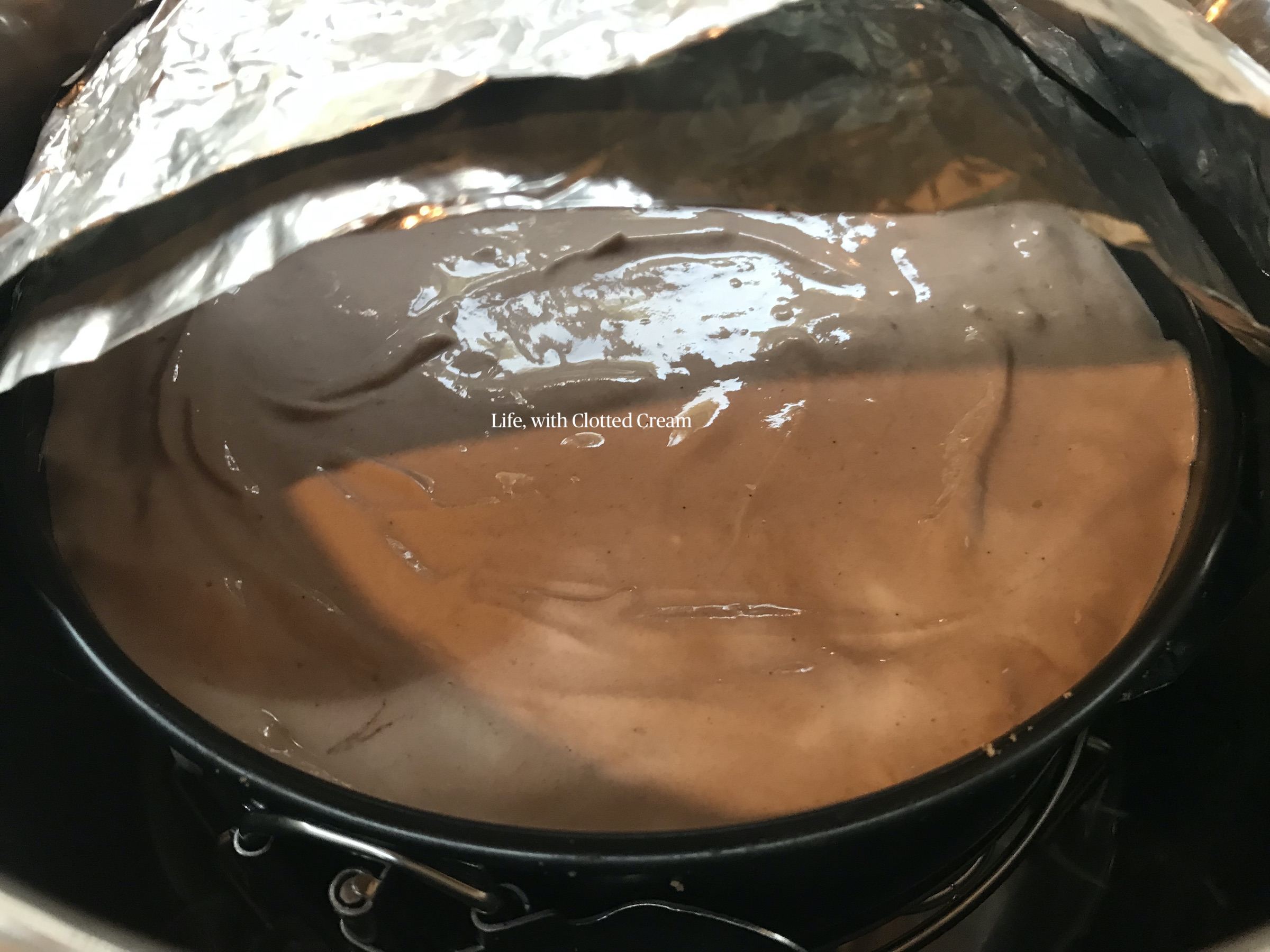 Raw cheesecake batter in the Instant Pot