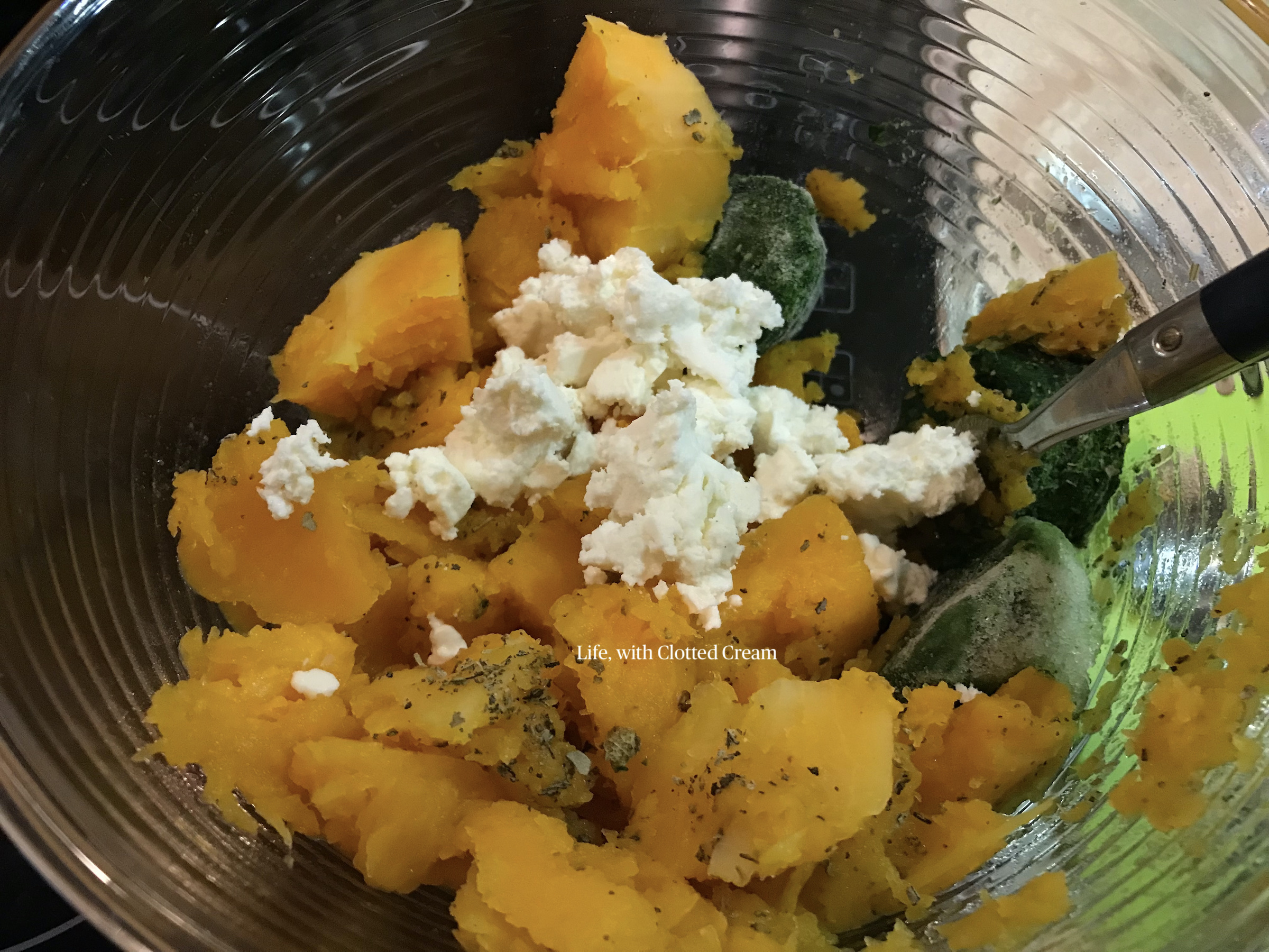 Butternut squash and feta cheese