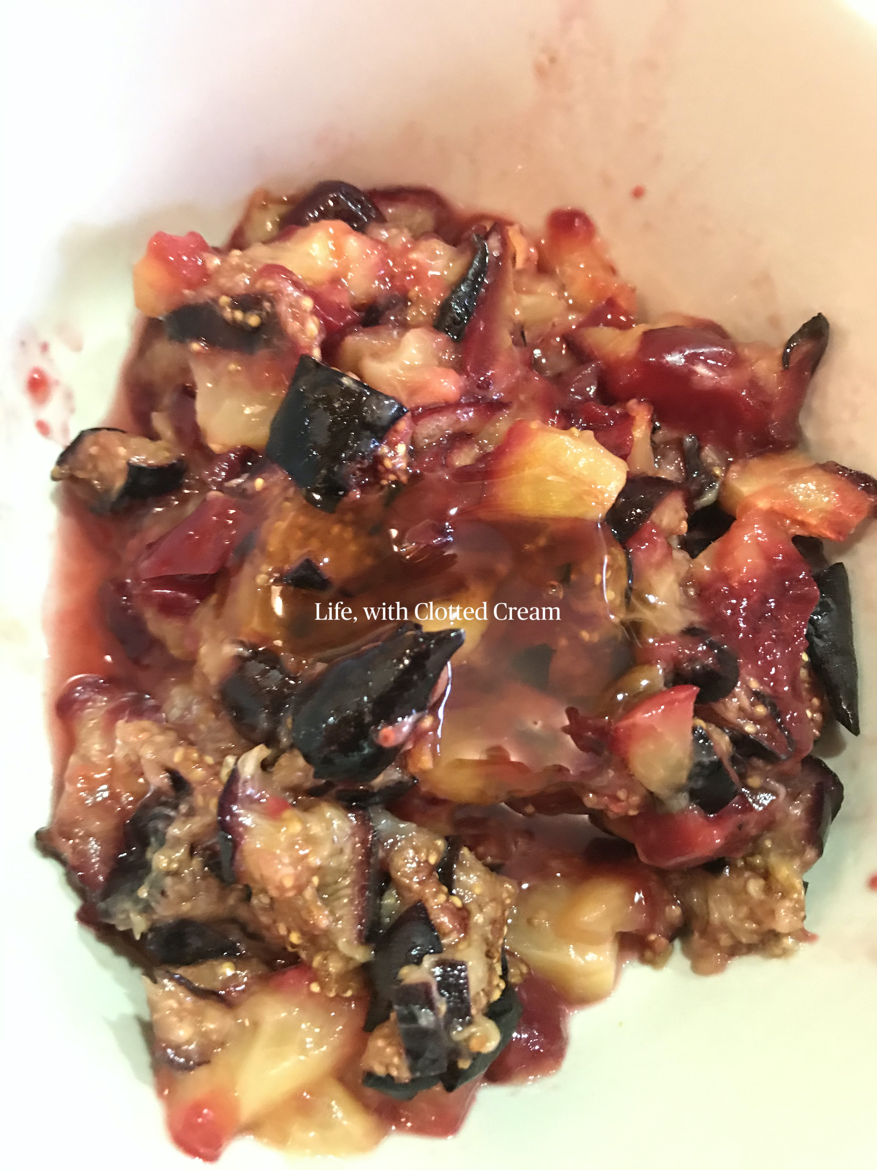 Roasted figs and plums