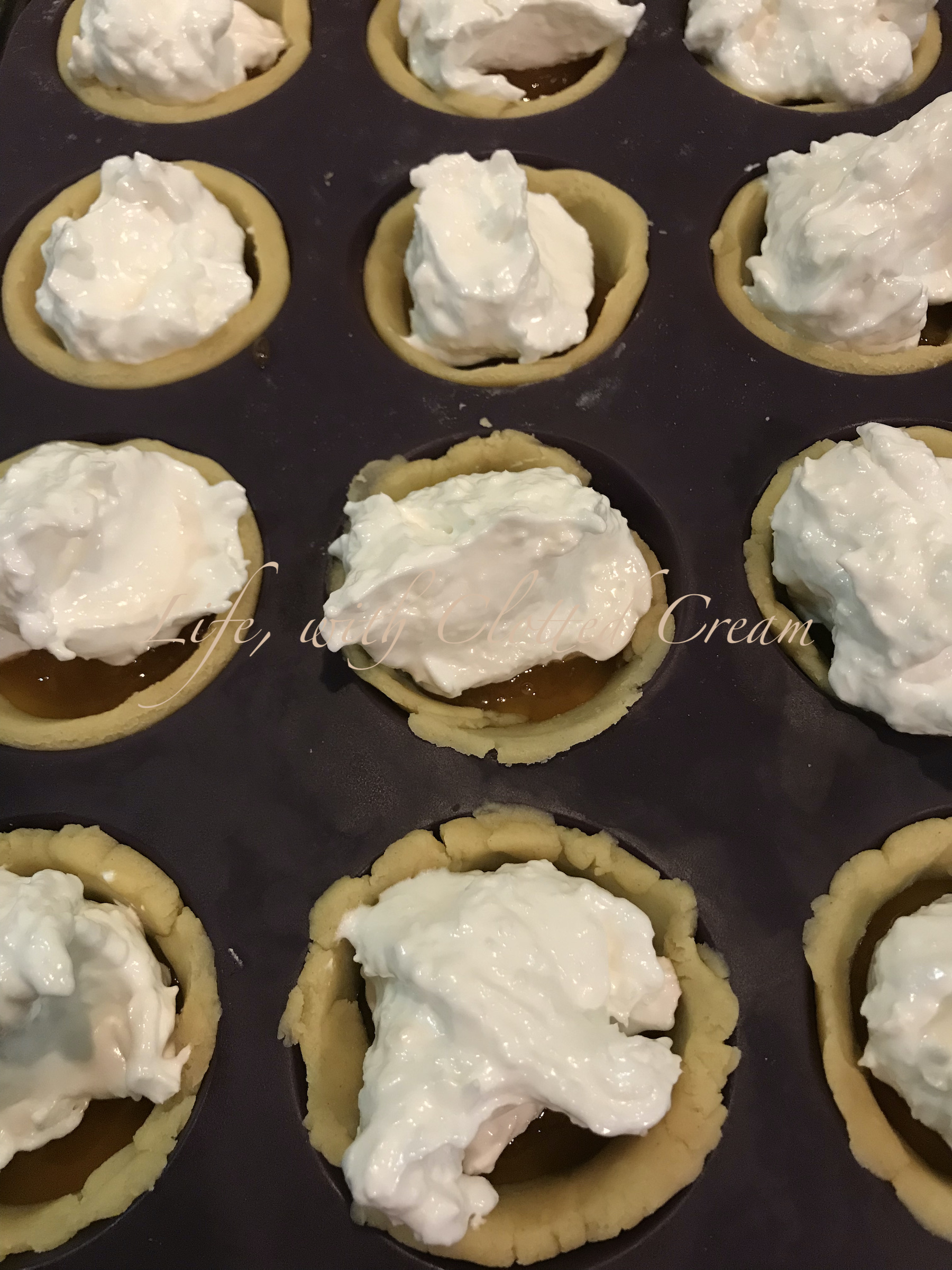 Unbaked Hertzoggie tartlets
