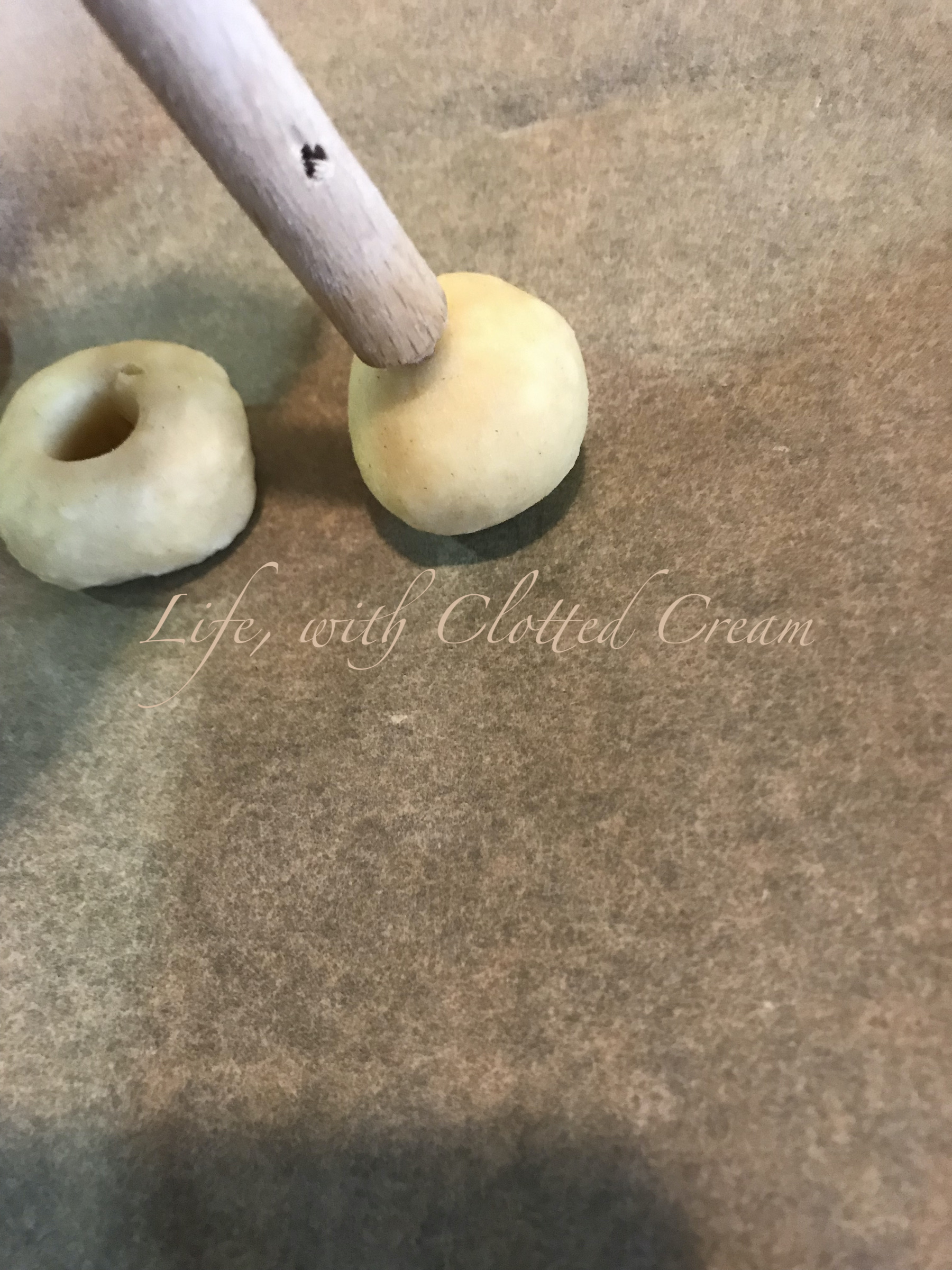 Dough ball being poked