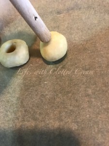 Dough ball being poked