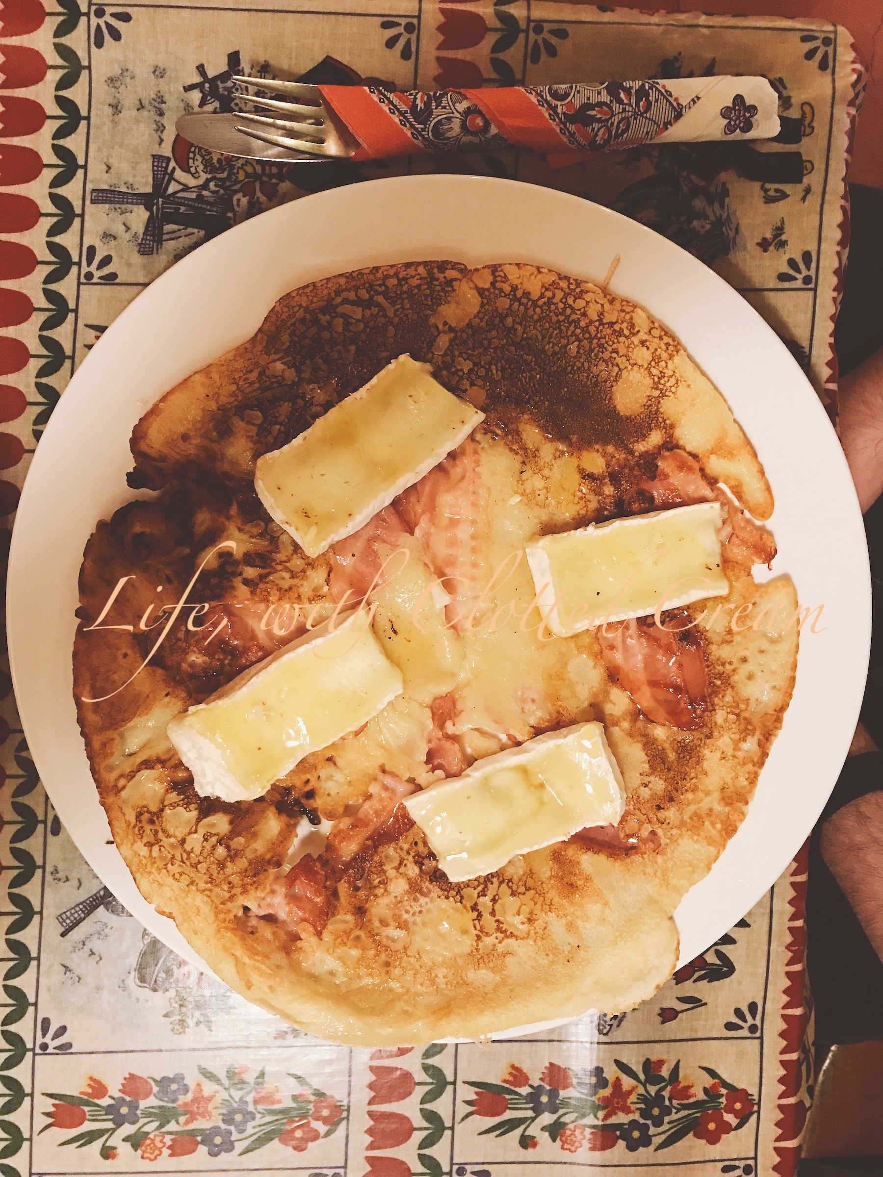 Bacon and Brie pancakes with bacon at Upstairs Pannenkoeken Huis, Amsterdam