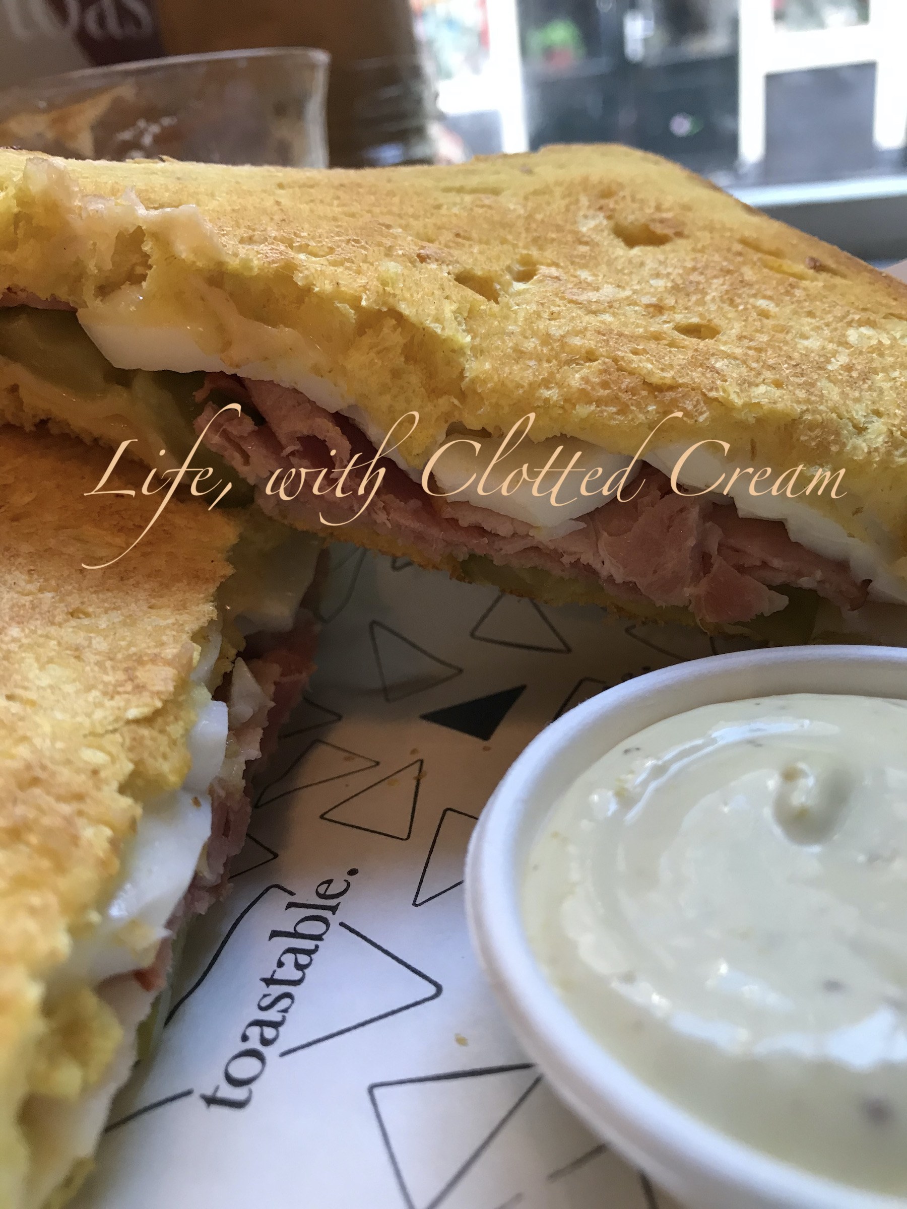 Egg and bacon toastie at Toastable