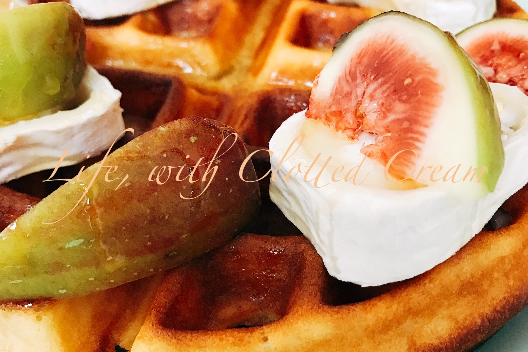 Fig, brie and honey waffle