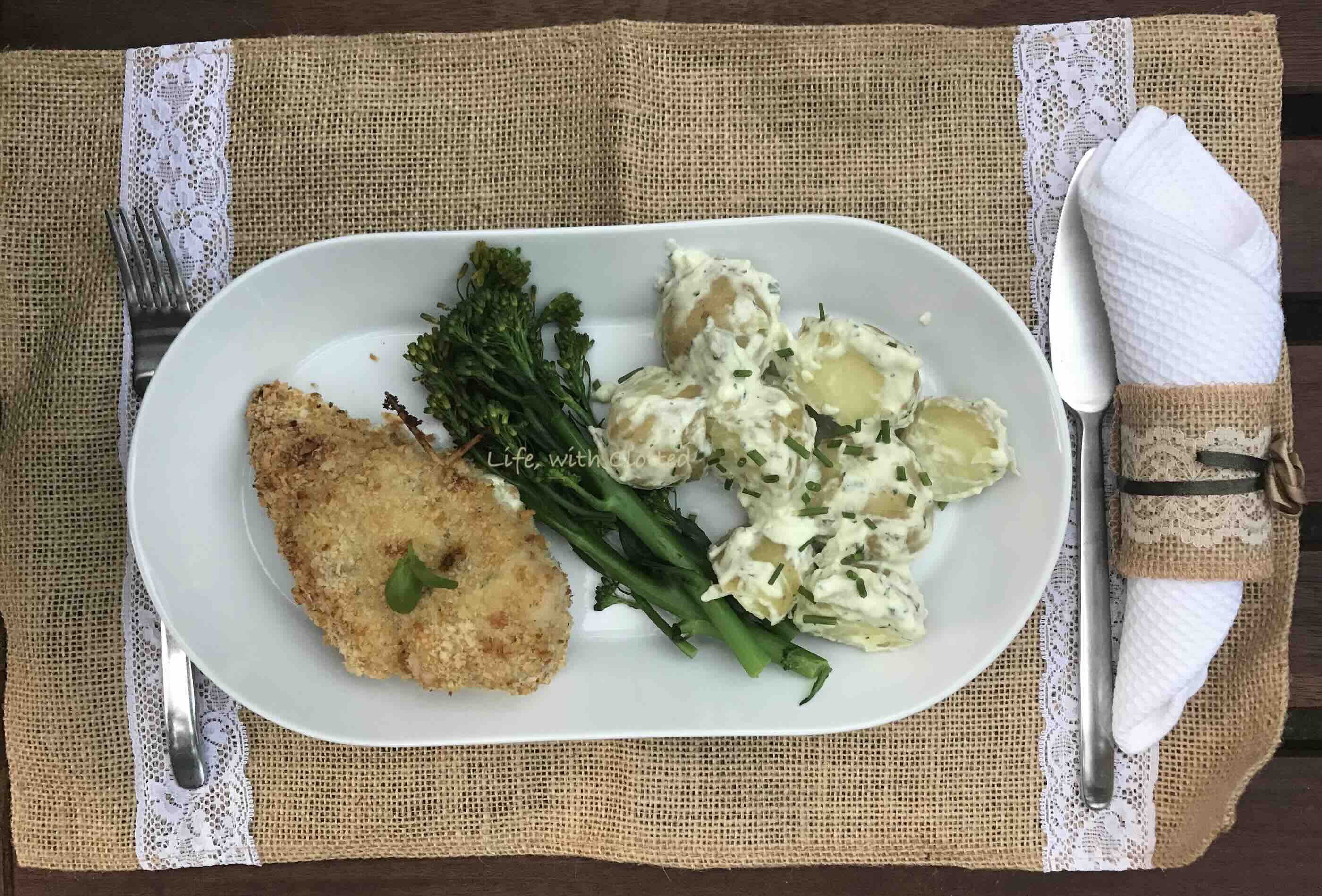 Chicken Kiev dinner