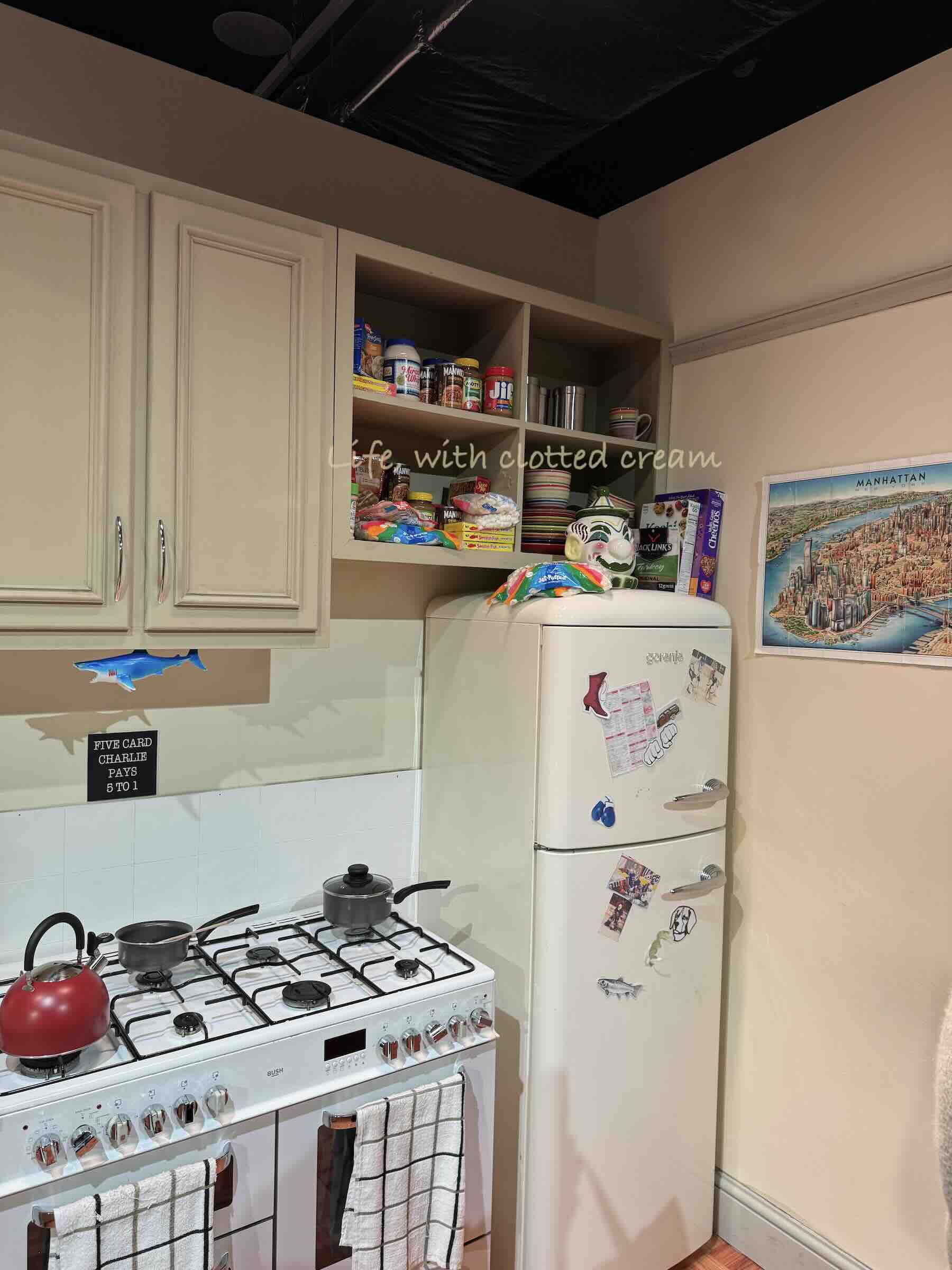 A fridge in Joey and Chandler's kitchen from the tv series Friends.