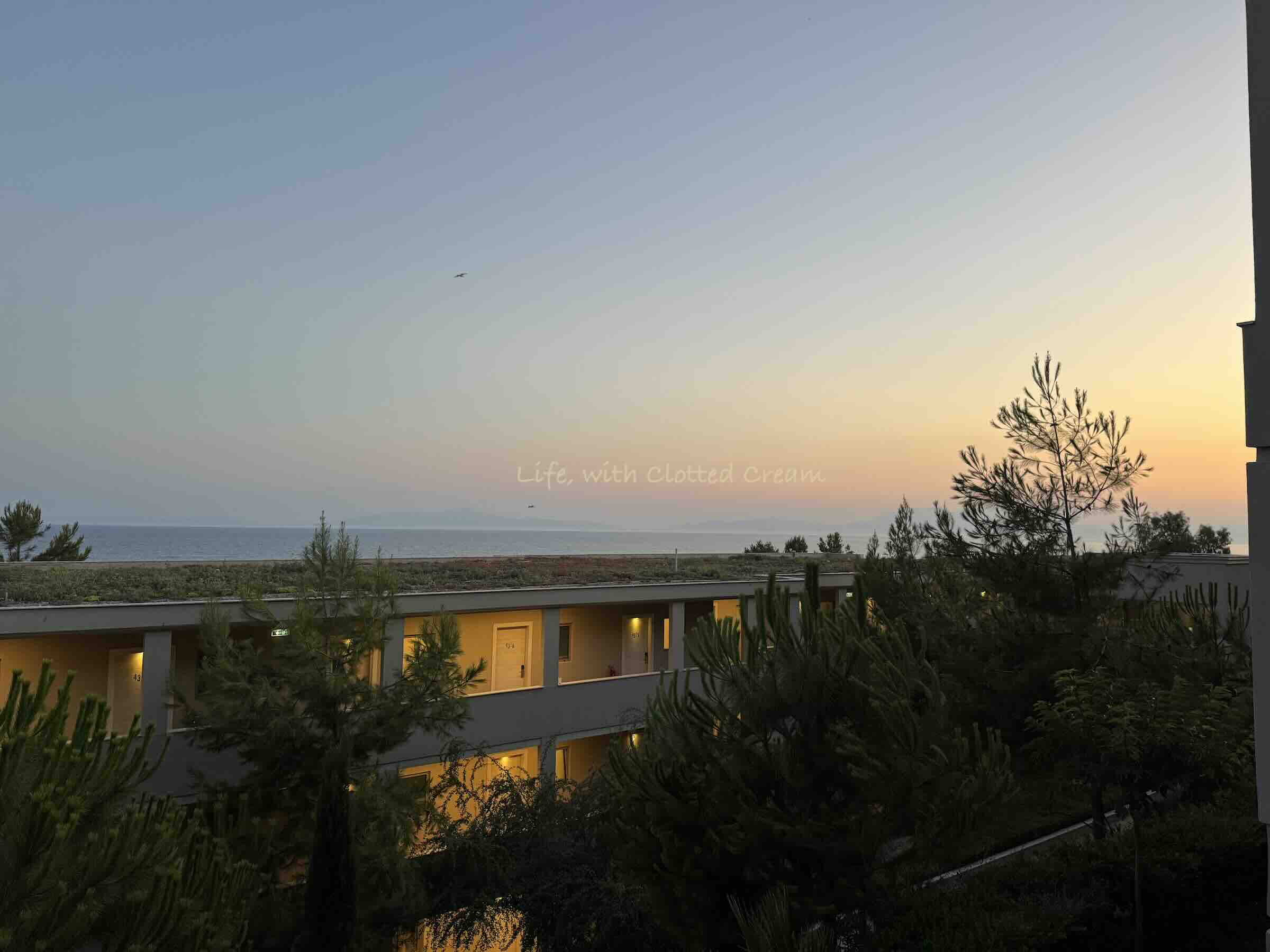Sunset view over the ocean.