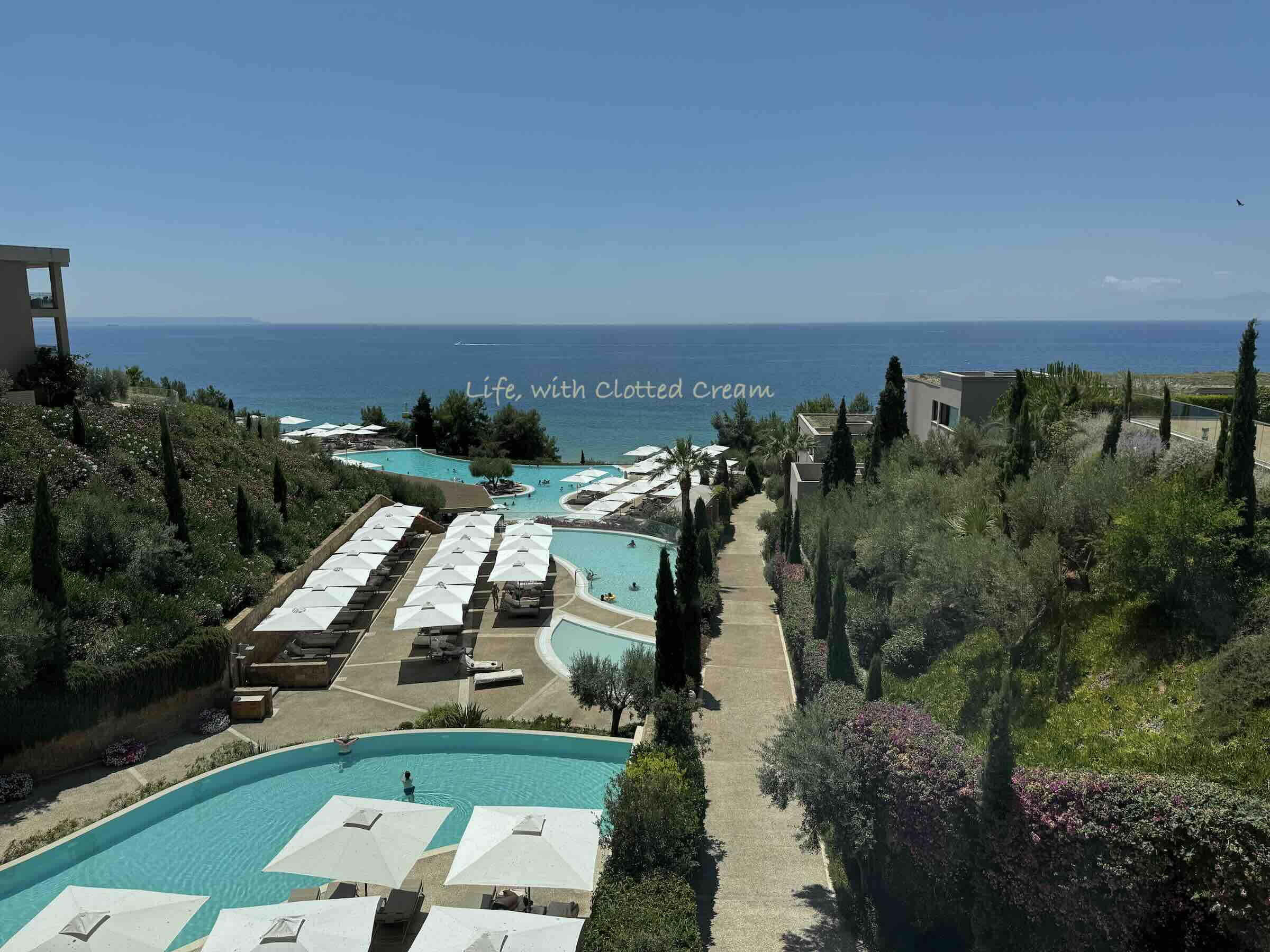 A birds eye view of Ikos Oceania resort in Halkidiki.